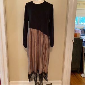 Zara midi dress with lace bottom